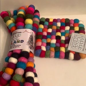 New Trader Joe’s wool garland and trivet set